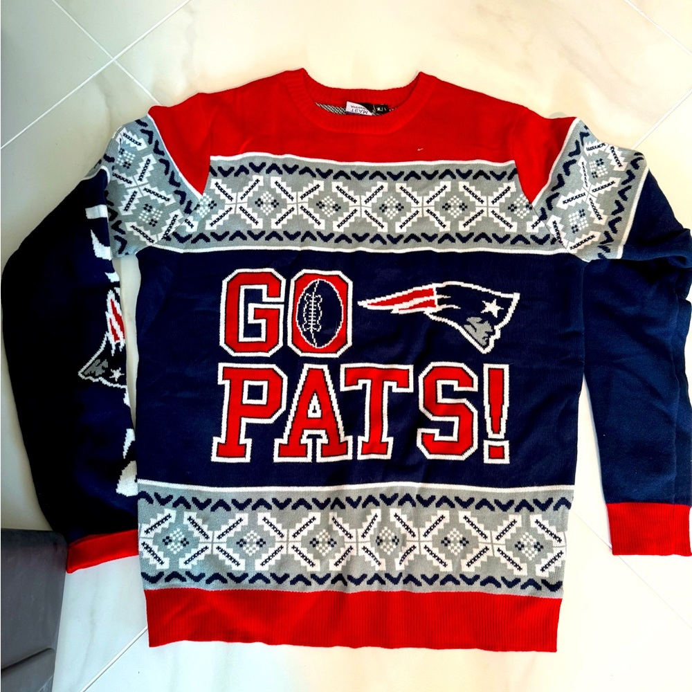 NFL Red and Blue Crewneck Sweater